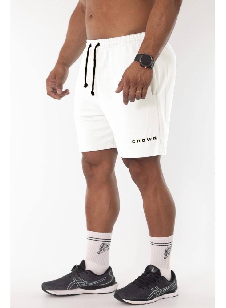 Bermuda Crown Moletom Curta Dark Off White