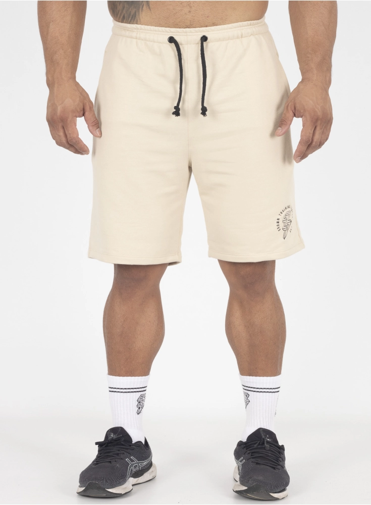 Bermuda Crown Trad Moletom Bodybuilding Bordada Creme 