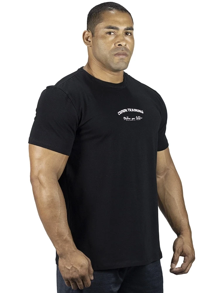 Camiseta Crown Training  Trad Preta Viciado no Pump