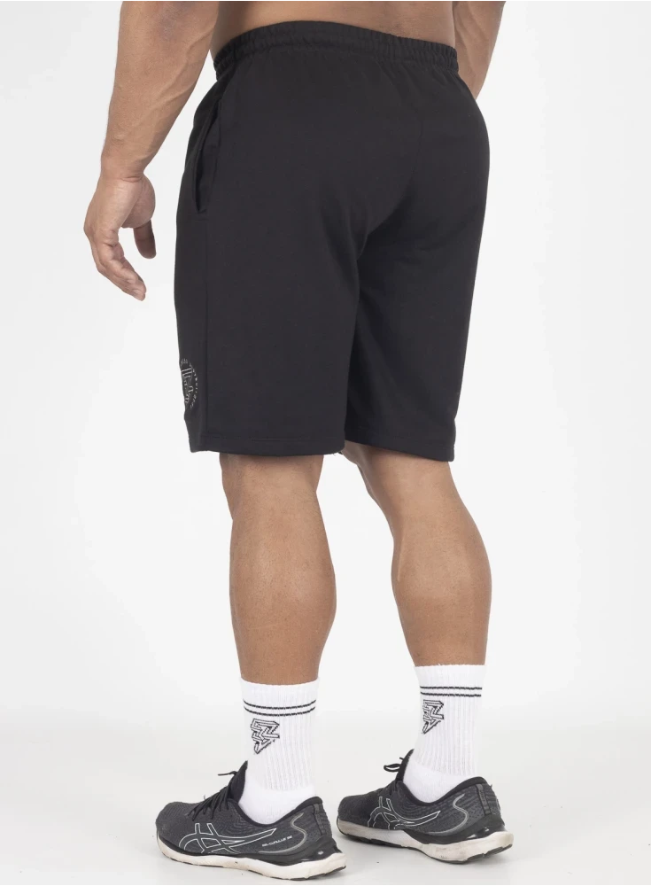 Bermuda Crown Trad Moletom Bodybuilding Bordada  Preto 