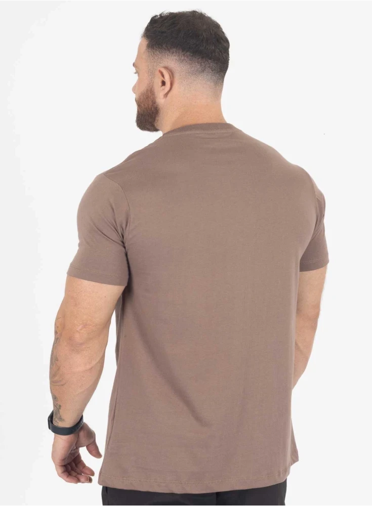 Camiseta Crown Training Bodybuilder Marrom Taupe