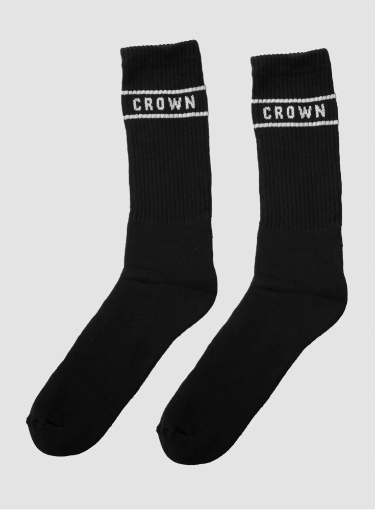 Meia Cano Alto Crown Training Preta School