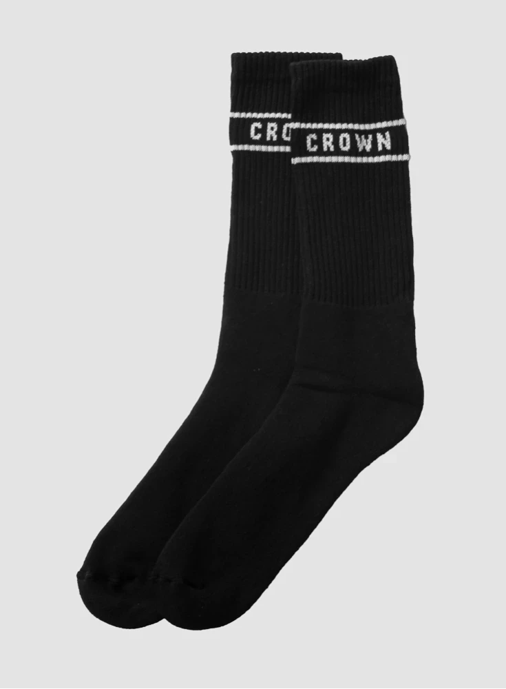 Meia Cano Alto Crown Training Preta School