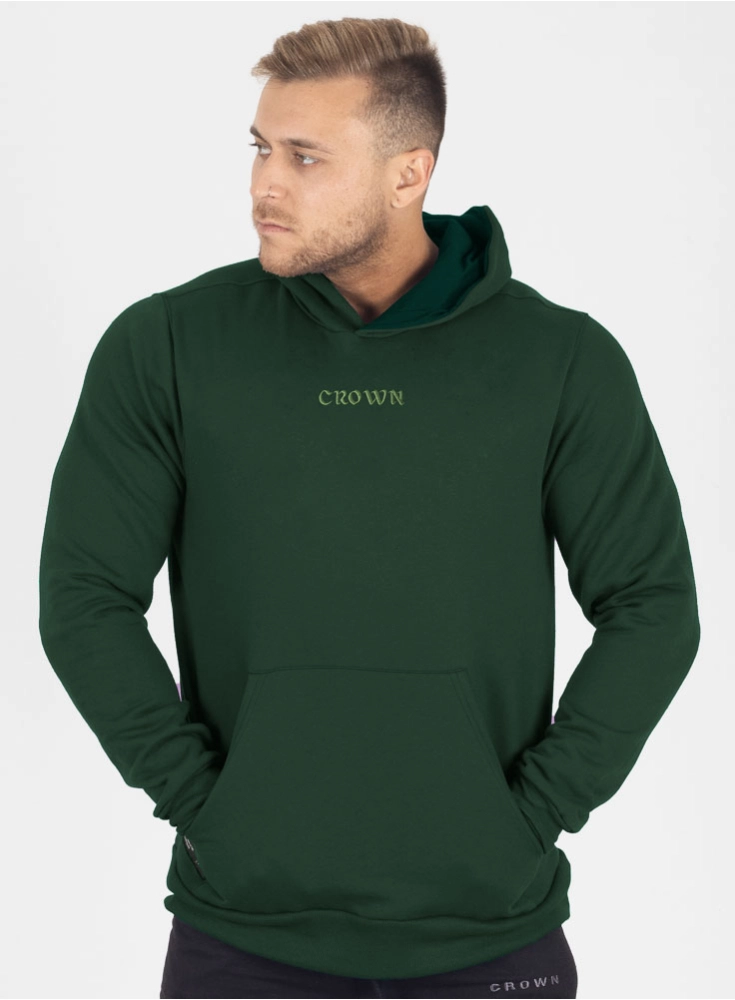 Moletom Crown Capuz Bordado Verde Moletom Crown Capuz Bordado Verde