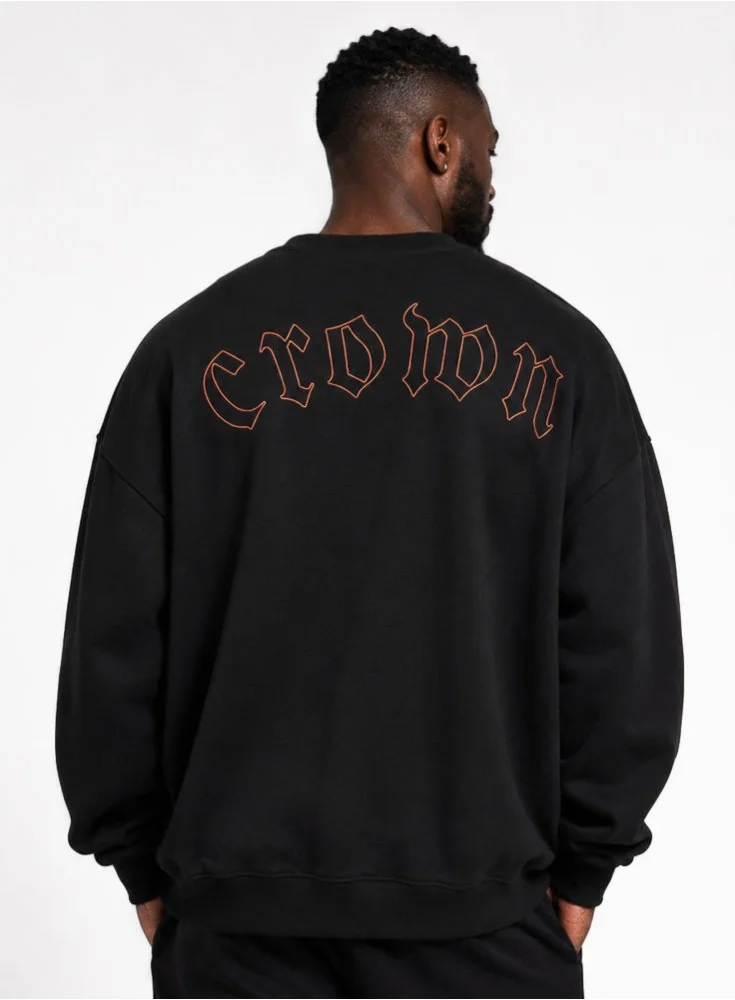 Blusa de Moletom Oversized Crown Training Fire
