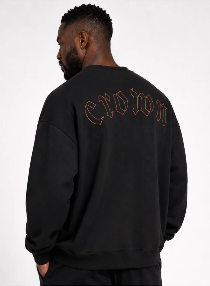 Blusa de Moletom Oversized Crown Training Fire