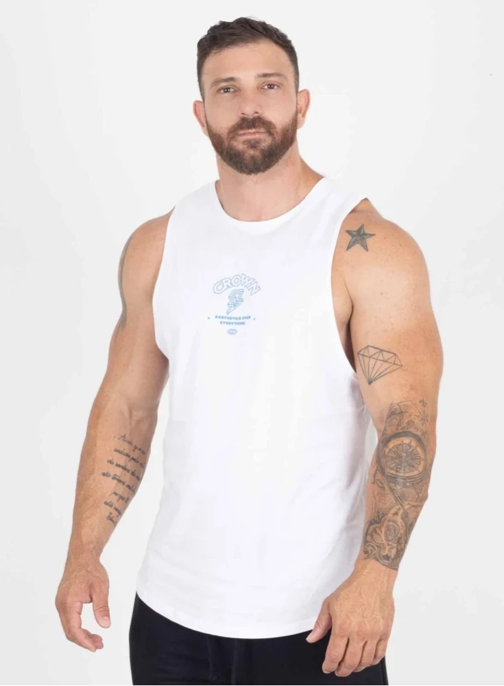 Regata Crown Tank Aesthetic Power Branca
