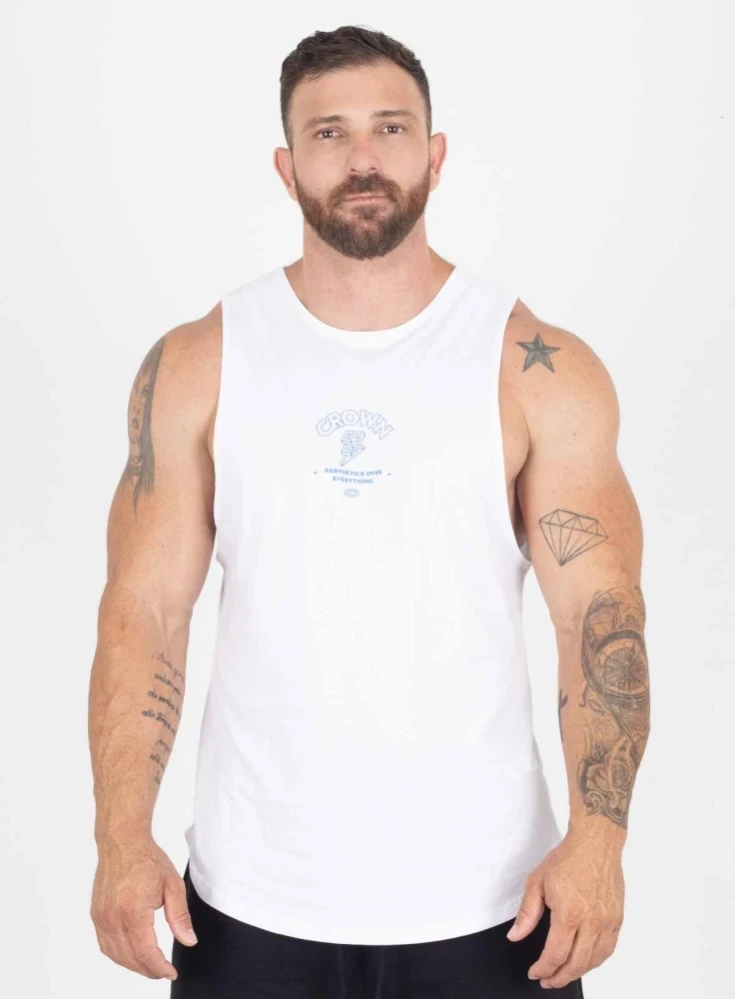 Regata Crown Tank Aesthetic Power Branca