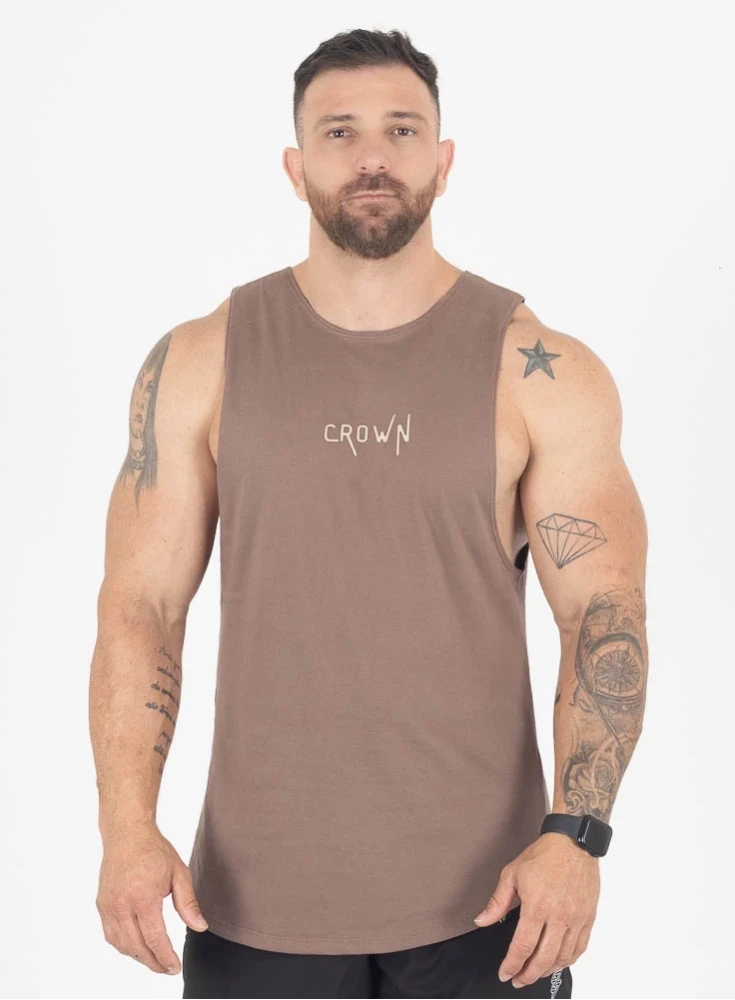 Regata Crown Tank Basic Marrom Táupe