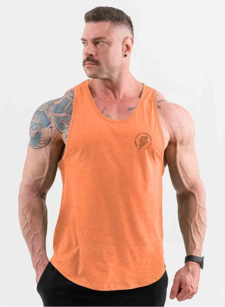 Regata Masculina Laranja Bodybuilding Crown Training