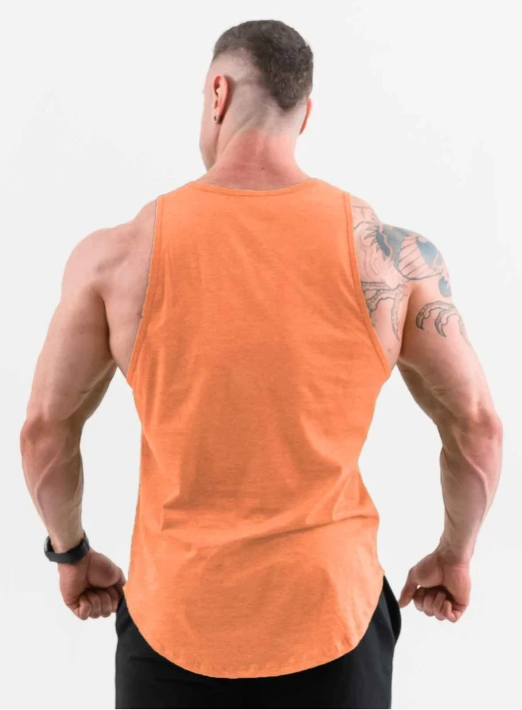 Regata Masculina Laranja Bodybuilding Crown Training