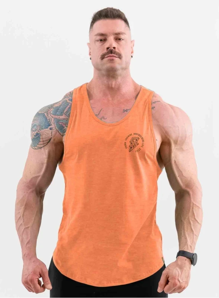 Regata Masculina Laranja Bodybuilding Crown Training