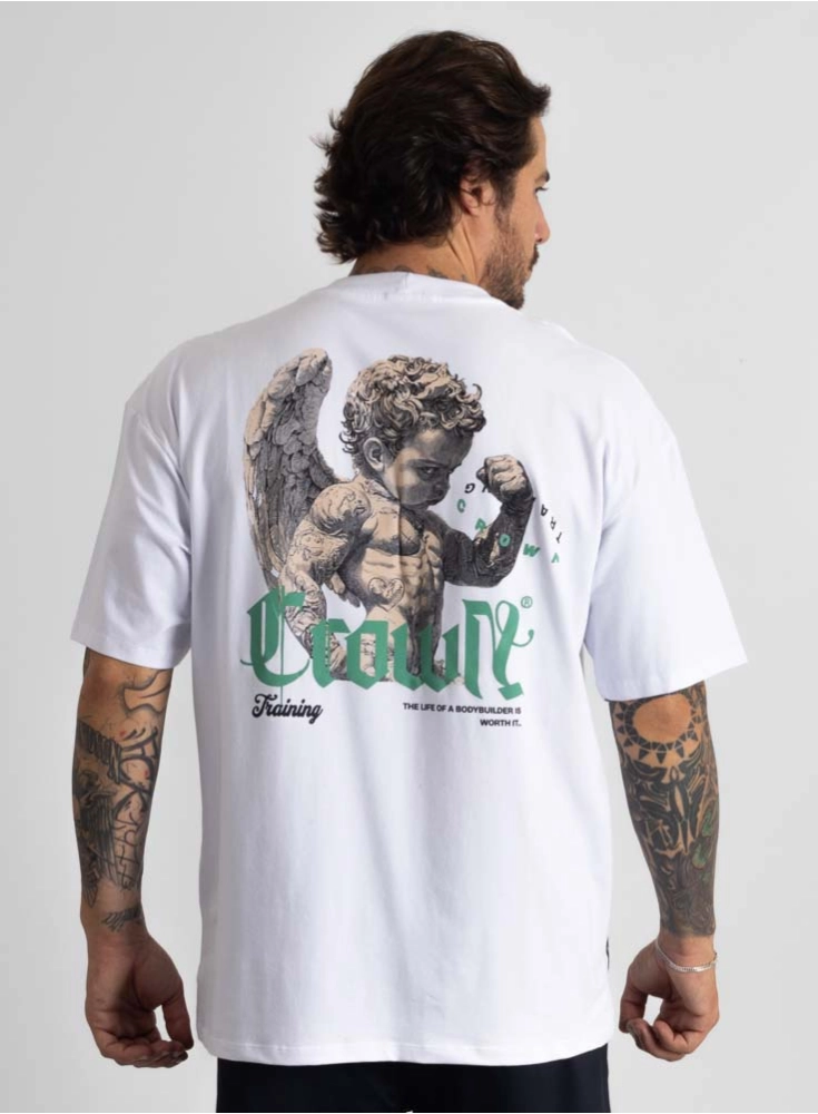 Camiseta Oversized Angel Branca | Crown Training