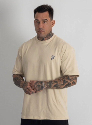 Camiseta Oversized Logo Creme