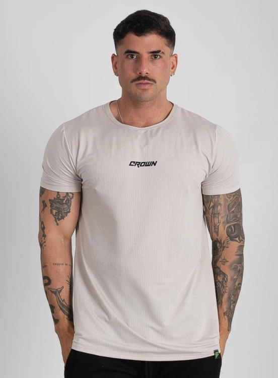 Camiseta Crown Polytech Creme Produto Camiseta Crown Polytech Creme