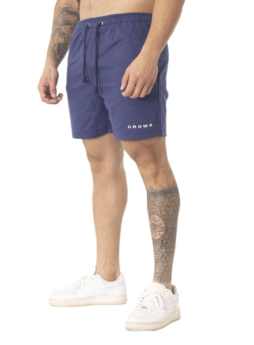 Bermuda Crown Moletom Curta Dark Azul Marinho