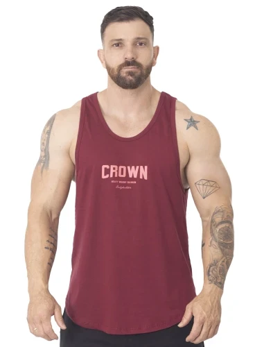 Regata Masculina Bordô Bodybuilder Crown Training