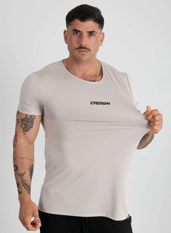 Camiseta Crown Polytech Creme Produto Camiseta Crown Polytech Creme