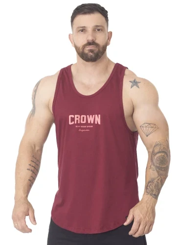 Regata Masculina Bordô Bodybuilder Crown Training