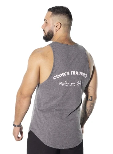 Regata Crown Trad Melhor que ontem Mescla Black Produto Regata Crown Trad Melhor que ontem Mescla Black
