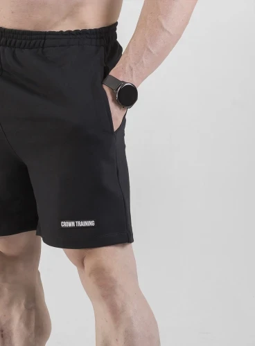Bermuda Moletom Preta Curta Crown Training Produto Bermuda Moletom Preta Curta Crown Training