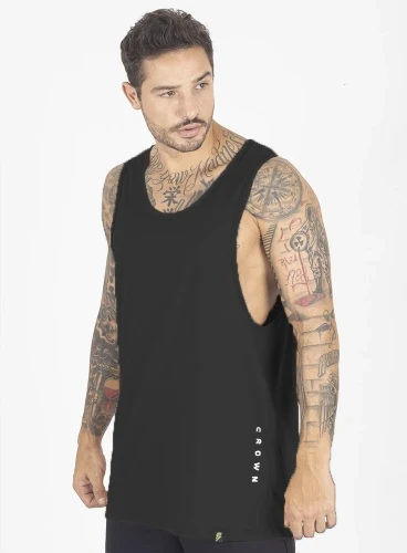 Regata Crown Training Regatão Elemental Preto Regata Crown Training Regatão Elemental Preto