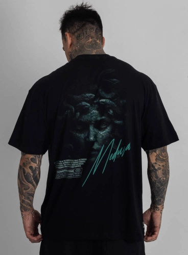 Camiseta Oversized Deuses Medusa Preta