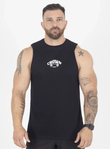 Produto Regata Crown New Tank Dumbbell Preto 