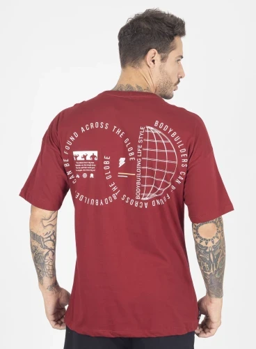 Camiseta Crown Training Over World  Bordô 