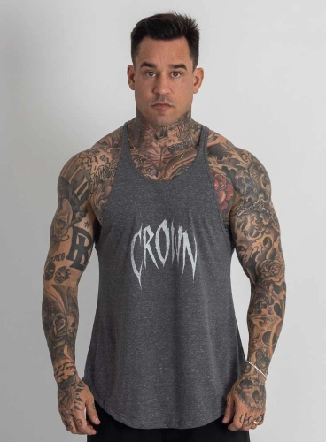 Produto Regata Cavada Crown Beast Mescla Black
