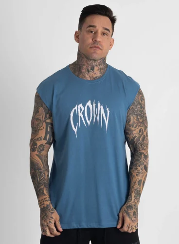 Regata Crown Japonesa Reta Beast Azul Claro Produto Regata Crown Japonesa Reta Beast Azul Claro