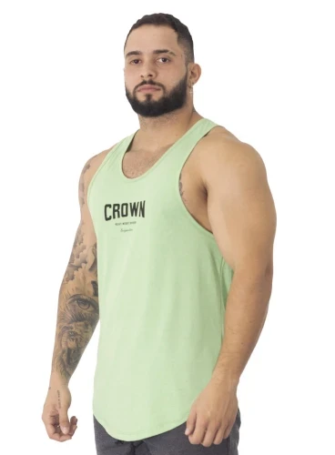 Regata Crown Tradicional Bodybuilder Verde Produto Regata Crown Tradicional Bodybuilder Verde