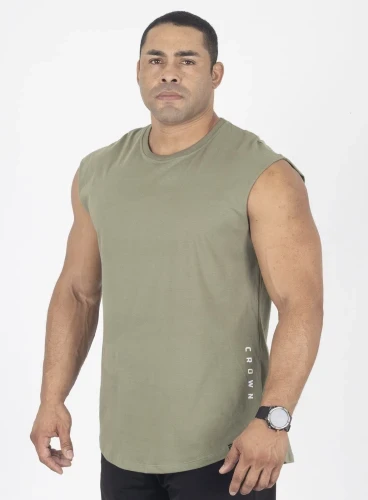 Produto Regata Crown Japonesa Elemental Verde Militar 