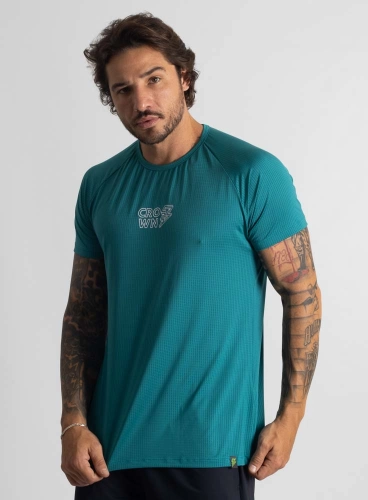 Camiseta Crown Dry Fit ice Raio Verde Petróleo Camiseta Crown Dry Fit ice Raio Verde Petróleo