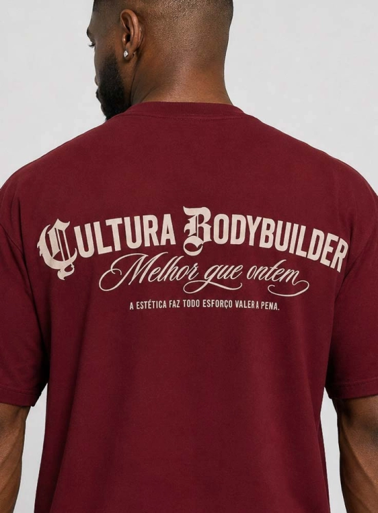 Camiseta Oversized Cultura Bordô Produto Camiseta Oversized Cultura Bordô