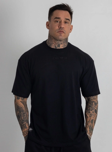 Camiseta Oversized Bordada Preta