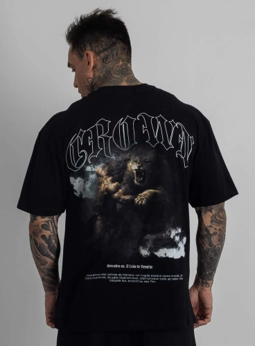 Camiseta Oversized Deuses H&eacute;rcules Preta