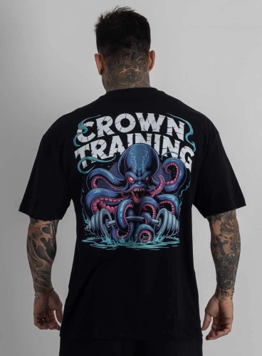 Camiseta Oversized Preta Monster Kraken | Crown Training