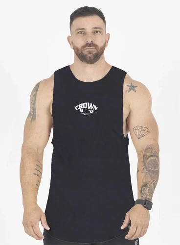 Regata Crown Tank Dumbbell  Preto 