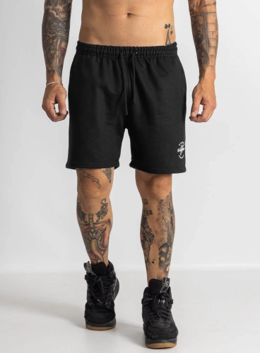Bermuda de Moletom Crown Curta Bodyuilder Preta