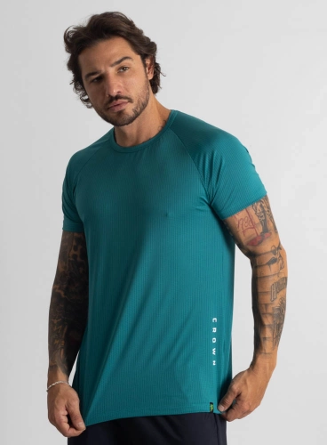 Camiseta Crown Dry Fit ice Elemental Verde Petróleo