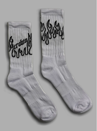 Meia Cano Alto Crown Training Branca Fire