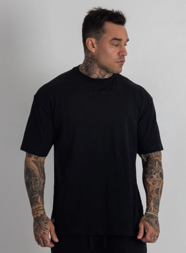 Camiseta Oversized Bordada Preta