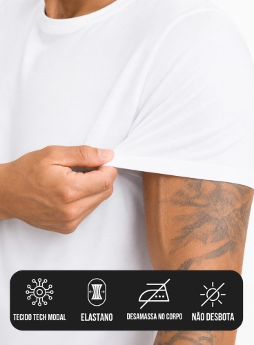 Produto Camiseta Crown Tech Modal Branca