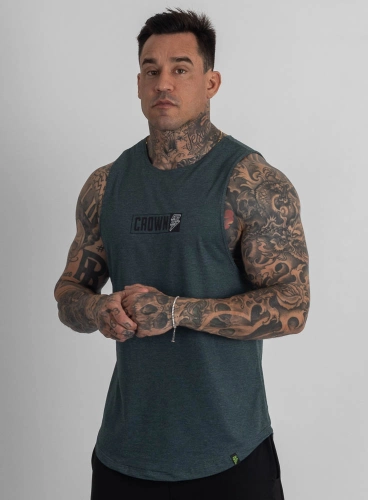 Regata Crown Tank Block Mescla Verde Escuro