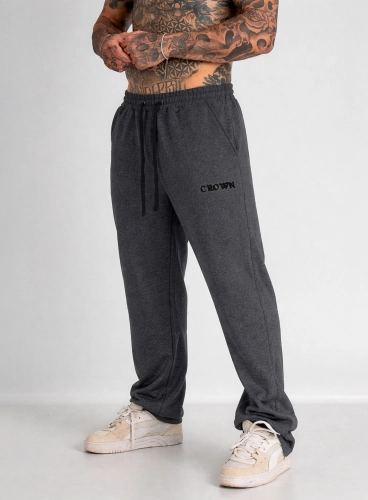 Cal&ccedil;a Crown Training Moletom Reta Bordada Mescla