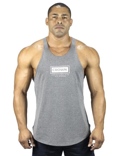 Produto Regata Cavada Die Strong Mescla Black Crown Training
