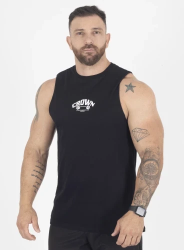 Regata Crown New Tank Dumbbell  Preto 