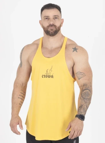 Regata Cavada Crown Fire Amarelo Produto Regata Cavada Crown Fire Amarelo