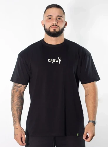 Camiseta Oversized Preta Crown Training Produto Camiseta Oversized Preta Crown Training